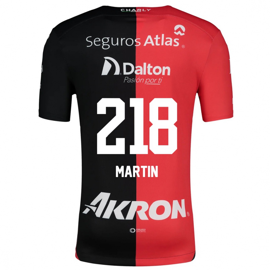 Niño Fútbol Camiseta Jorge San Martín #218 Negro Rojo 1ª Equipación 2024/25