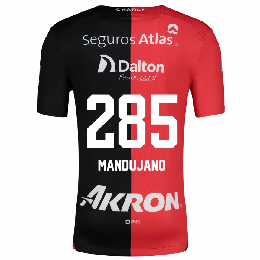 Niño Fútbol Camiseta Sebastián Mandujano #285 Negro Rojo 1ª Equipación 2024/25