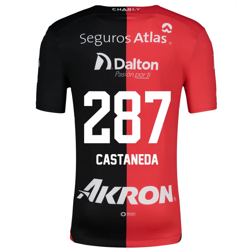 Niño Fútbol Camiseta Mariano Castañeda #287 Negro Rojo 1ª Equipación 2024/25