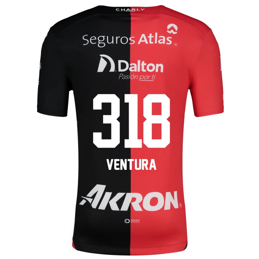 Niño Fútbol Camiseta Lissandro Ventura #318 Negro Rojo 1ª Equipación 2024/25