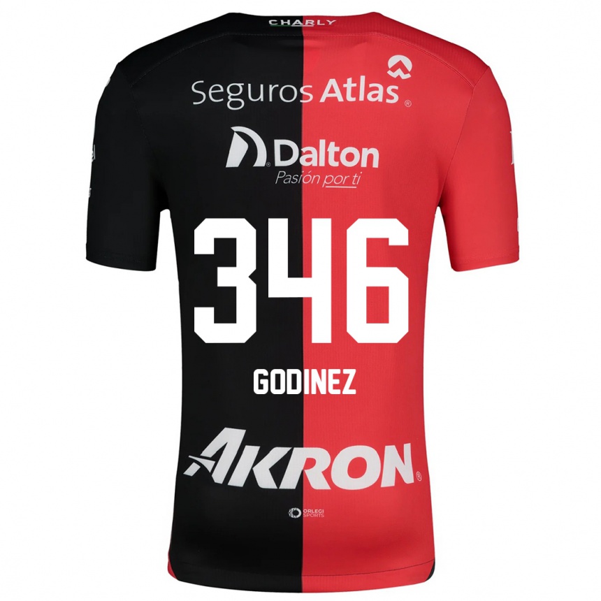 Niño Fútbol Camiseta Olmo Godínez #346 Negro Rojo 1ª Equipación 2024/25