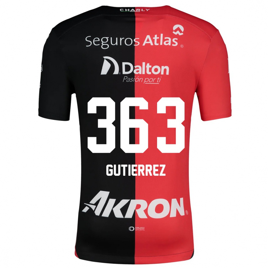 Niño Fútbol Camiseta Orlando Gutiérrez #363 Negro Rojo 1ª Equipación 2024/25