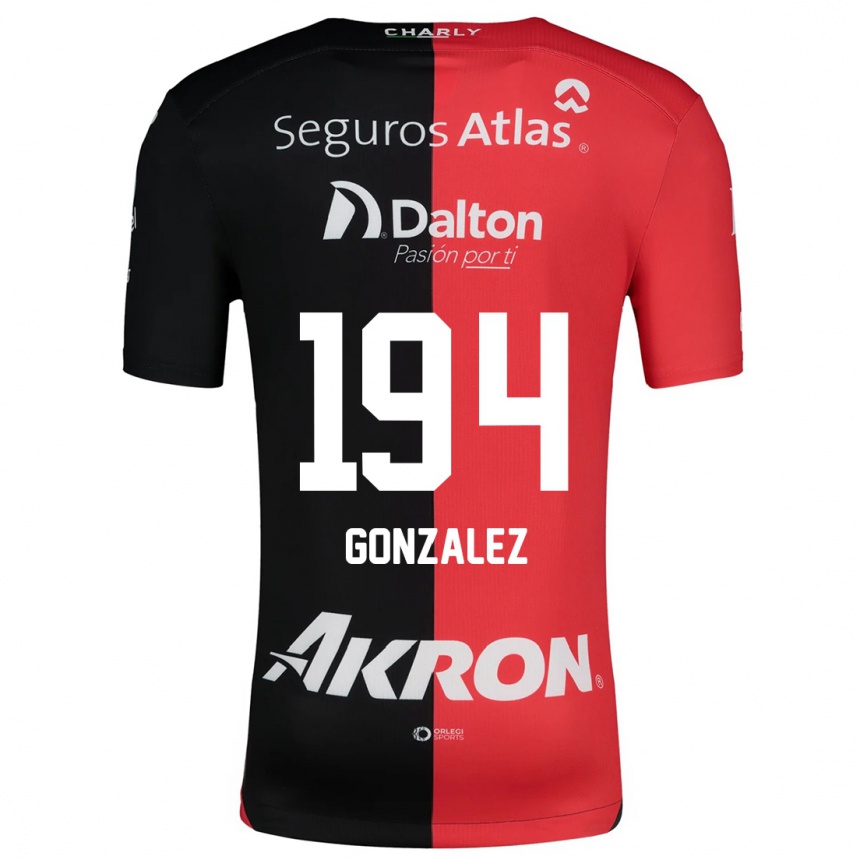 Niño Fútbol Camiseta Andrés González #194 Negro Rojo 1ª Equipación 2024/25