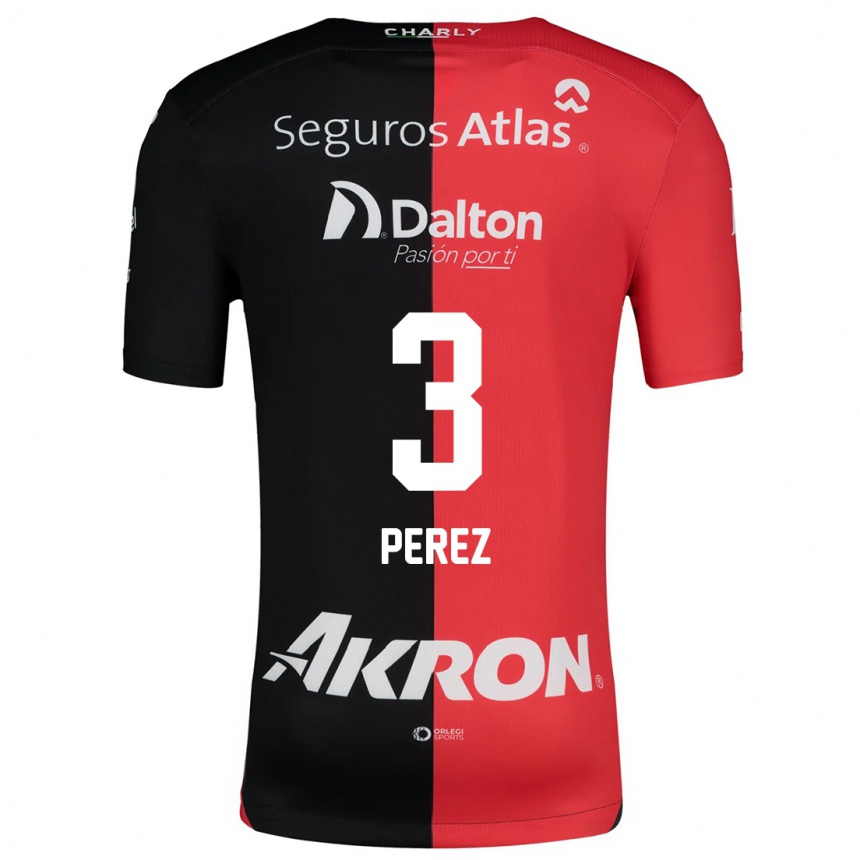 Niño Fútbol Camiseta María Fernanda Pérez #3 Negro Rojo 1ª Equipación 2024/25