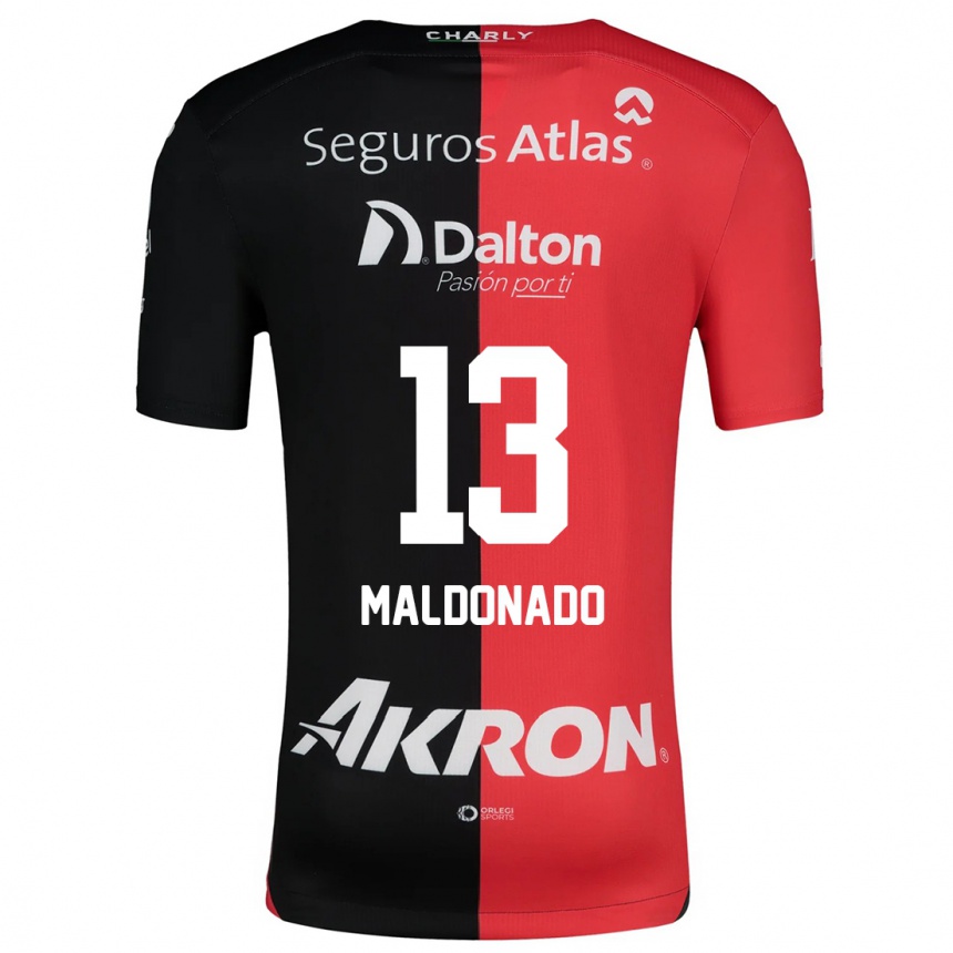 Niño Fútbol Camiseta Maritza Maldonado #13 Negro Rojo 1ª Equipación 2024/25