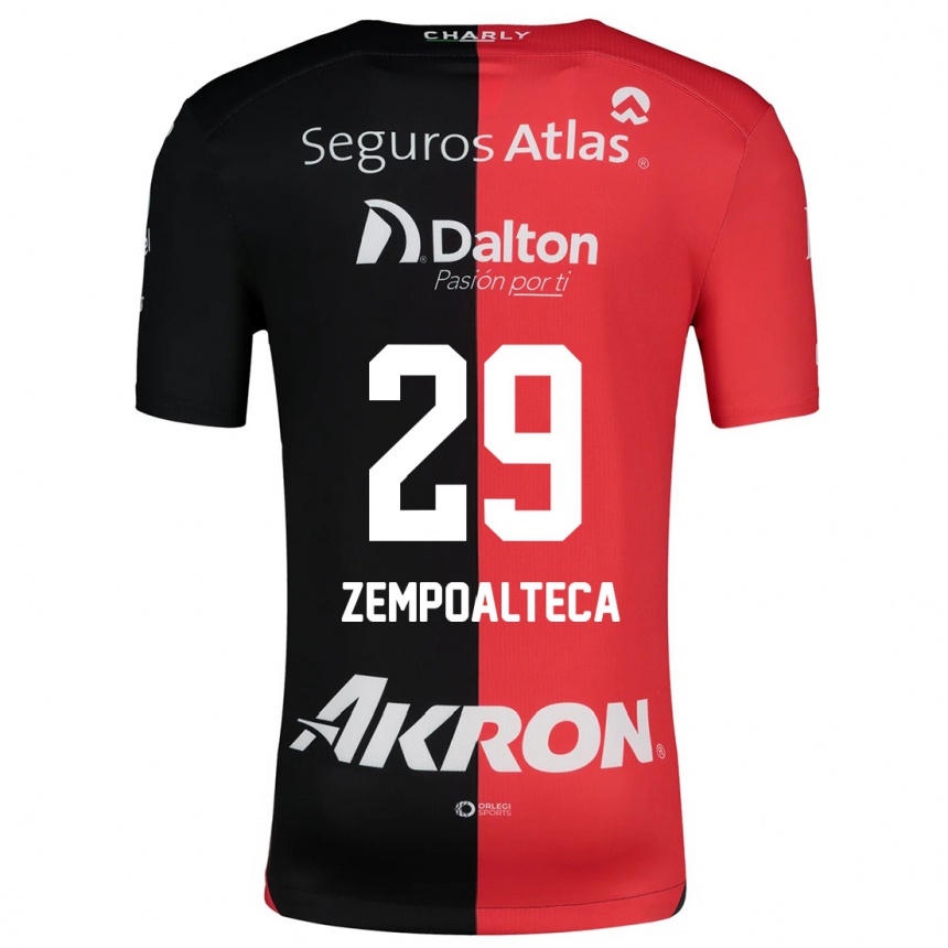 Niño Fútbol Camiseta Karla Zempoalteca #29 Negro Rojo 1ª Equipación 2024/25