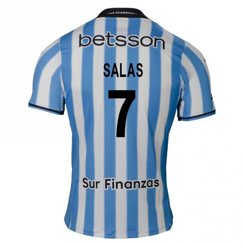 Niño Fútbol Camiseta Maximiliano Salas #7 Azul Blanco Negro 1ª Equipación 2024/25