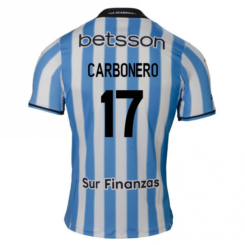 Niño Fútbol Camiseta Johan Carbonero #17 Azul Blanco Negro 1ª Equipación 2024/25