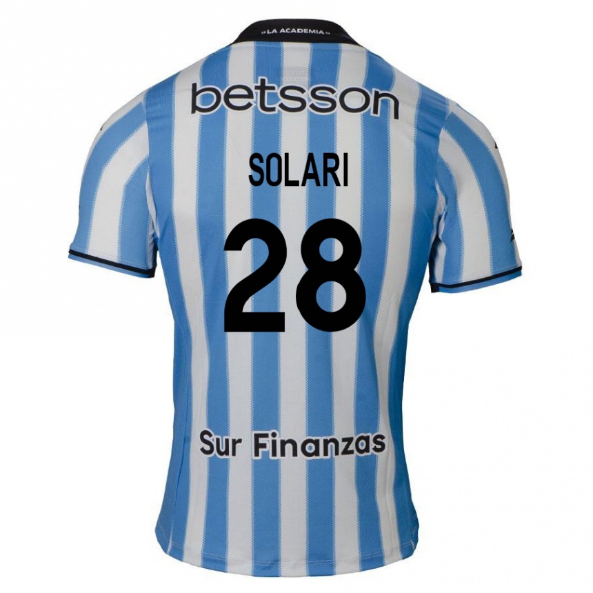 Niño Fútbol Camiseta Santiago Solari #28 Azul Blanco Negro 1ª Equipación 2024/25