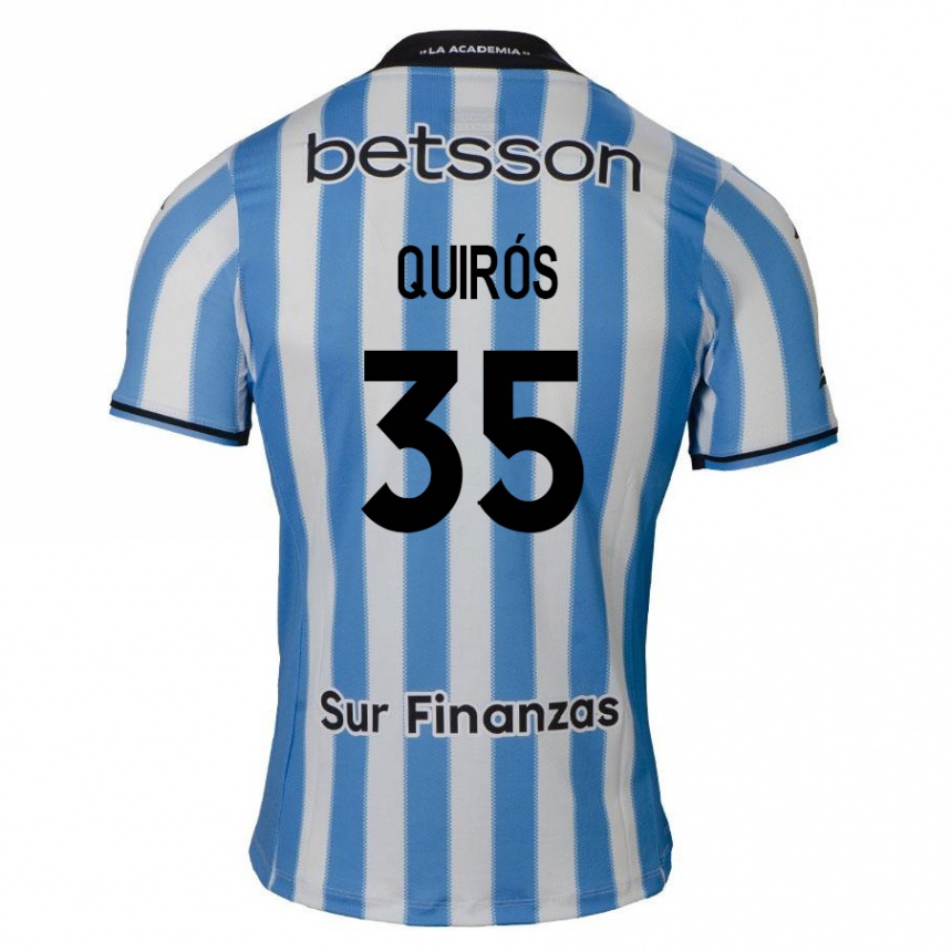 Niño Fútbol Camiseta Santiago Quirós #35 Azul Blanco Negro 1ª Equipación 2024/25