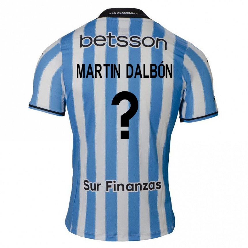 Niño Fútbol Camiseta Juan Martin Dalbón #0 Azul Blanco Negro 1ª Equipación 2024/25