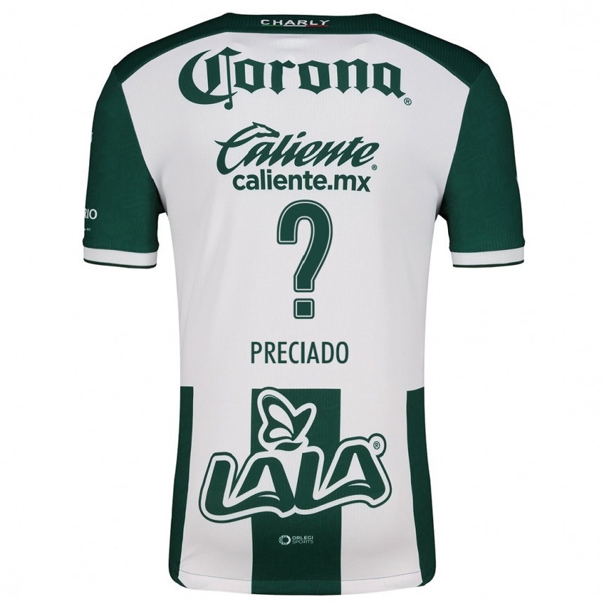 Niño Fútbol Camiseta Harold Preciado #0 Verde Blanco 1ª Equipación 2024/25