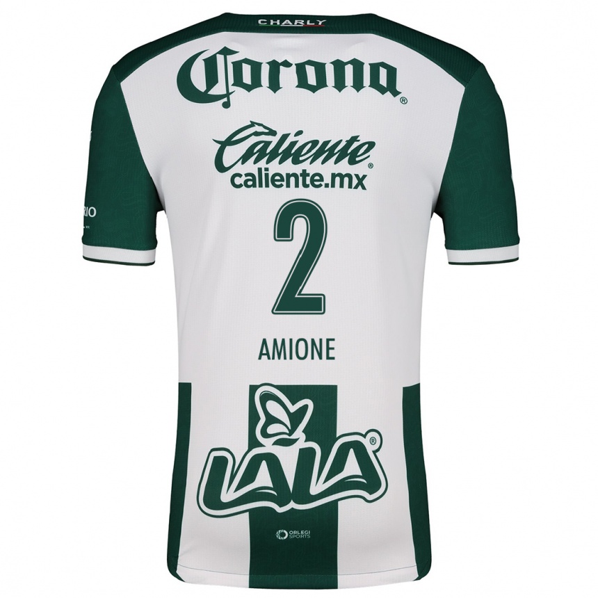 Niño Fútbol Camiseta Bruno Amione #2 Verde Blanco 1ª Equipación 2024/25