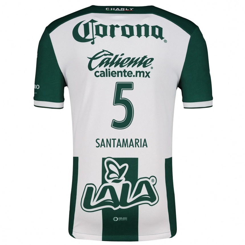 Niño Fútbol Camiseta Anderson Santamaría #5 Verde Blanco 1ª Equipación 2024/25