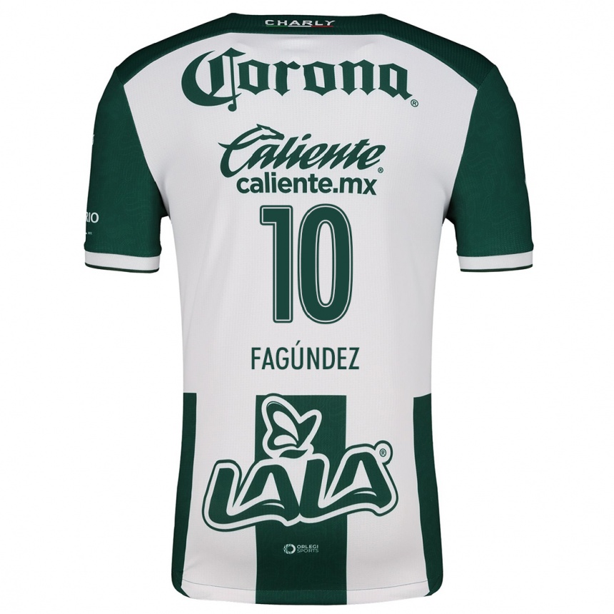 Niño Fútbol Camiseta Franco Fagúndez #10 Verde Blanco 1ª Equipación 2024/25