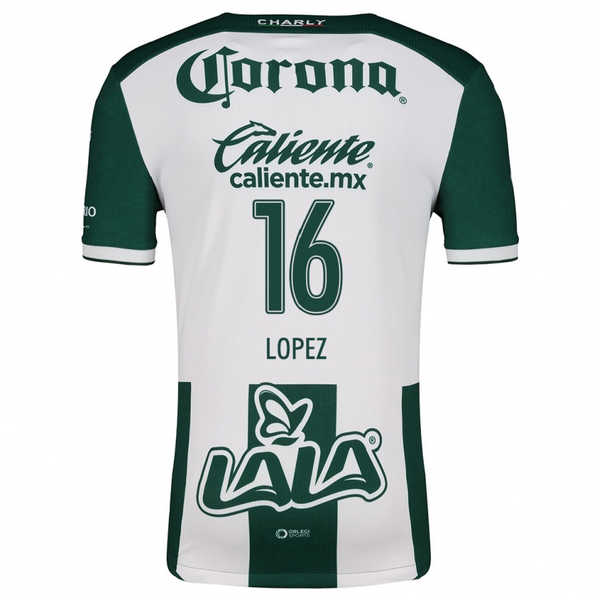 Niño Fútbol Camiseta Aldo López #16 Verde Blanco 1ª Equipación 2024/25