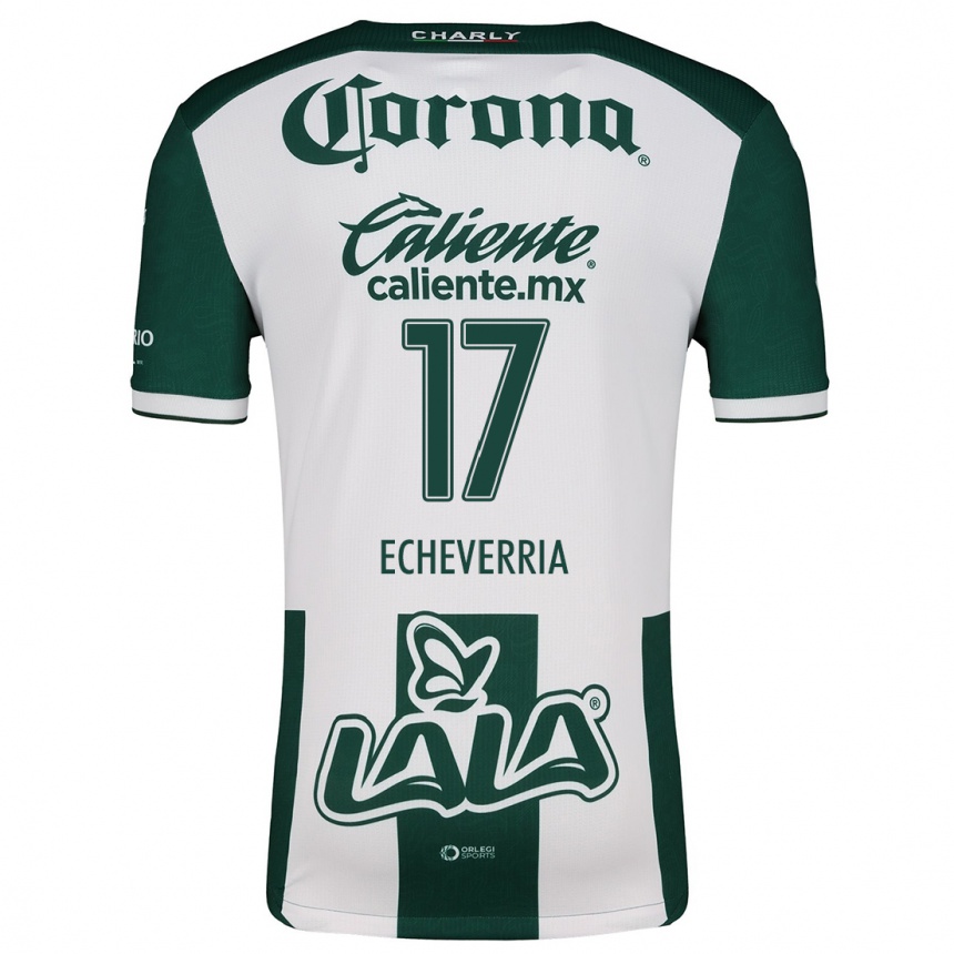 Niño Fútbol Camiseta Emmanuel Echeverría #17 Verde Blanco 1ª Equipación 2024/25