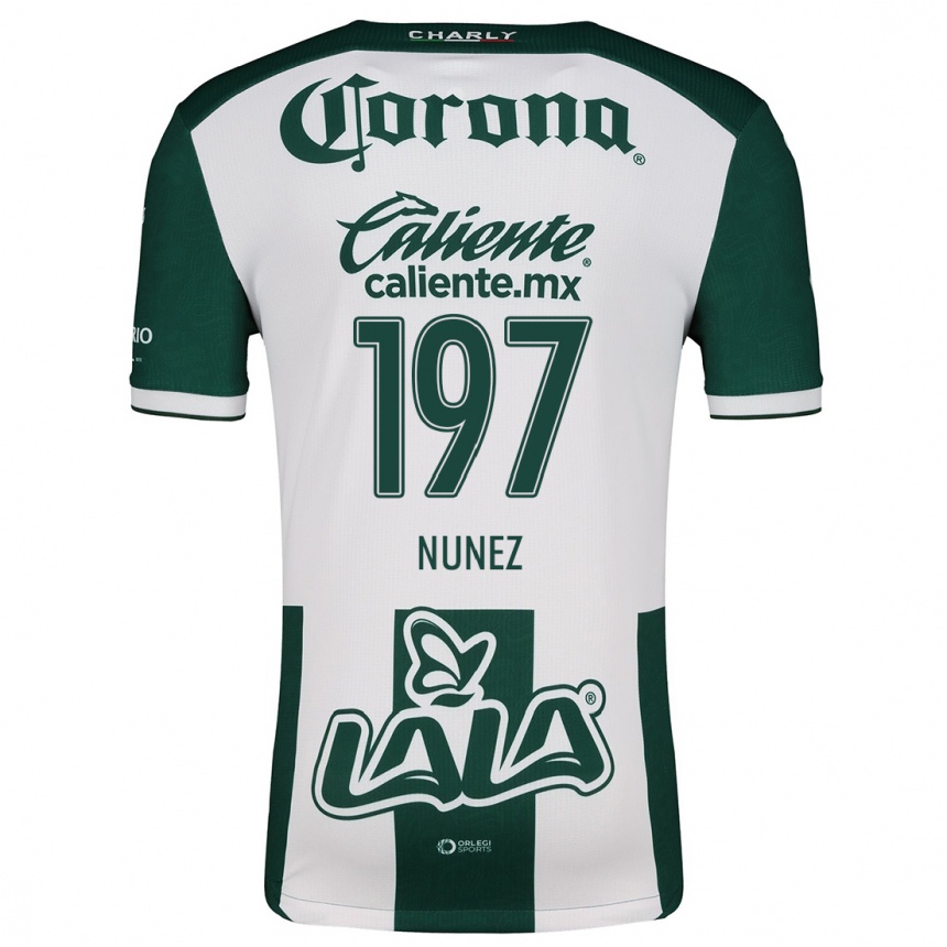 Niño Fútbol Camiseta Kevin Núñez #197 Verde Blanco 1ª Equipación 2024/25