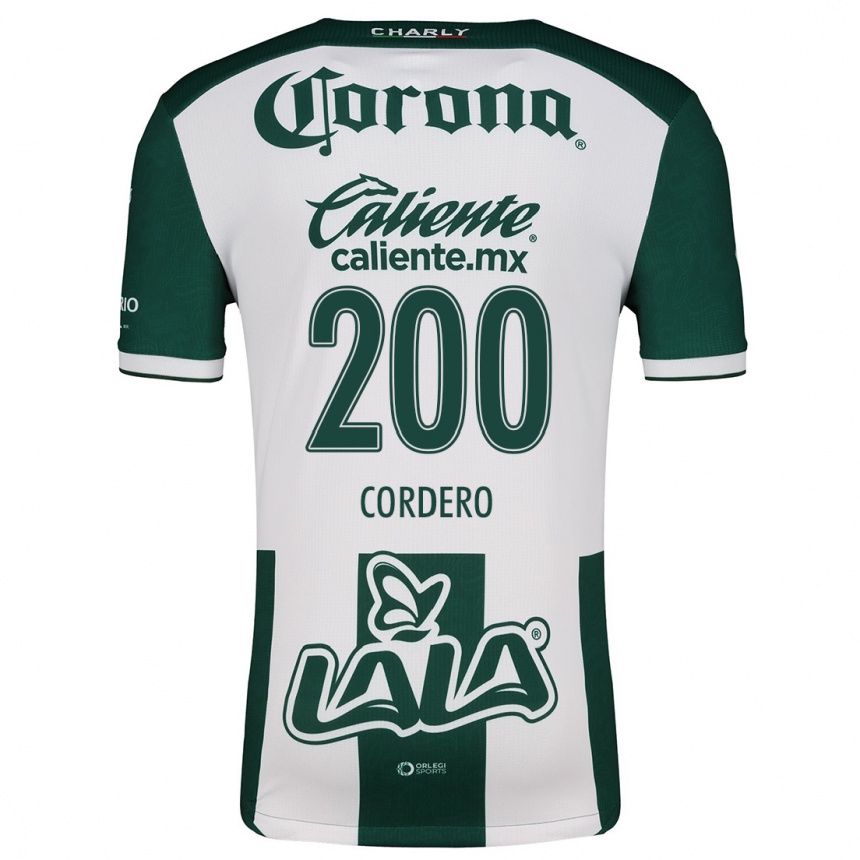 Niño Fútbol Camiseta Mario Cordero #200 Verde Blanco 1ª Equipación 2024/25