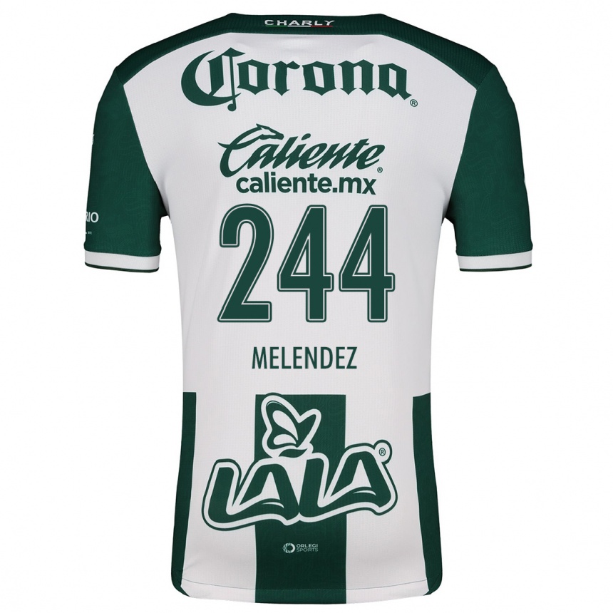 Niño Fútbol Camiseta Carlos Meléndez #244 Verde Blanco 1ª Equipación 2024/25