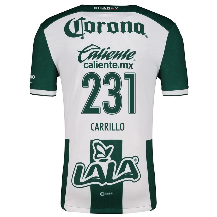 Niño Fútbol Camiseta Ángel Carrillo #231 Verde Blanco 1ª Equipación 2024/25