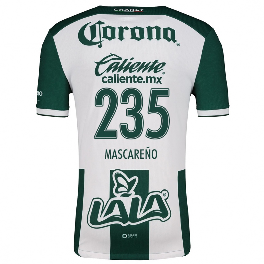 Niño Fútbol Camiseta Luis Mascareño #235 Verde Blanco 1ª Equipación 2024/25