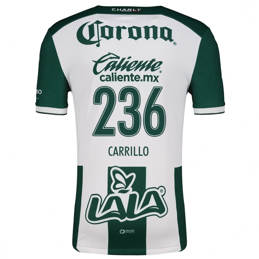 Niño Fútbol Camiseta Fernando Carrillo #236 Verde Blanco 1ª Equipación 2024/25