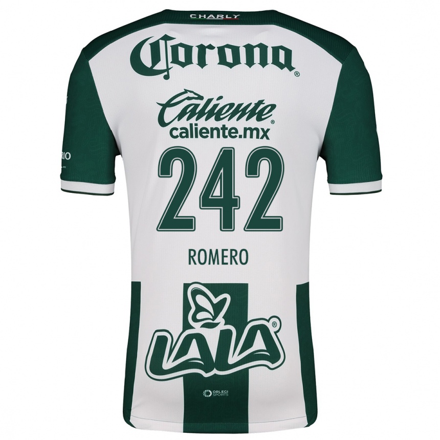 Niño Fútbol Camiseta Ángel Romero #242 Verde Blanco 1ª Equipación 2024/25