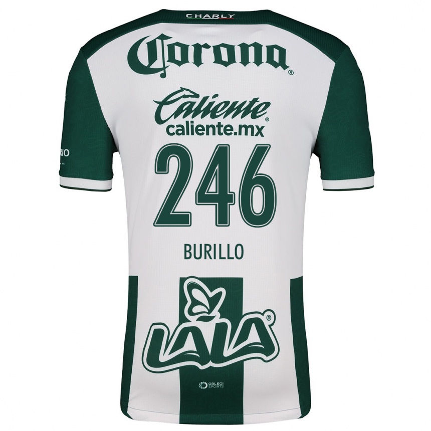 Niño Fútbol Camiseta Juan Burillo #246 Verde Blanco 1ª Equipación 2024/25