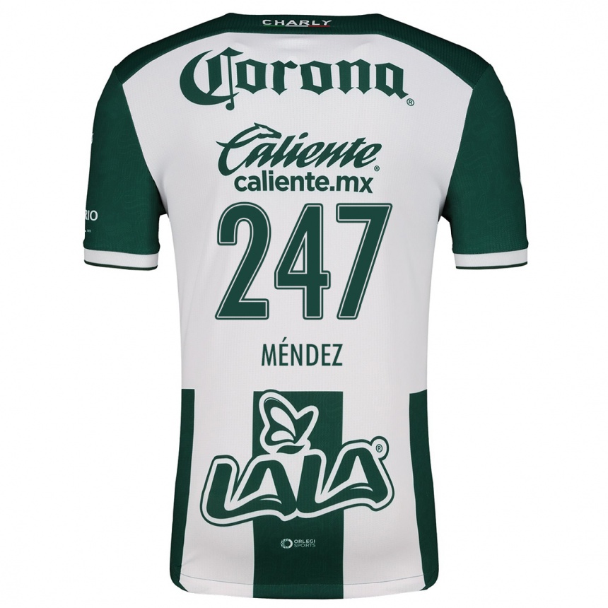 Niño Fútbol Camiseta Owen Méndez #247 Verde Blanco 1ª Equipación 2024/25