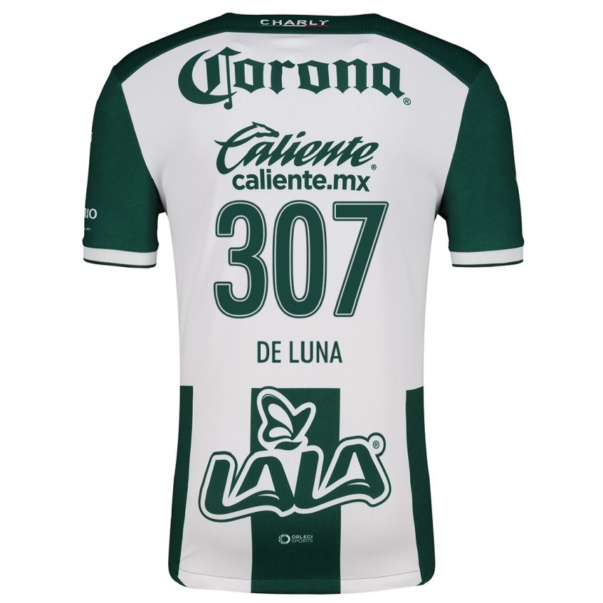 Niño Fútbol Camiseta Eduardo De Luna #307 Verde Blanco 1ª Equipación 2024/25