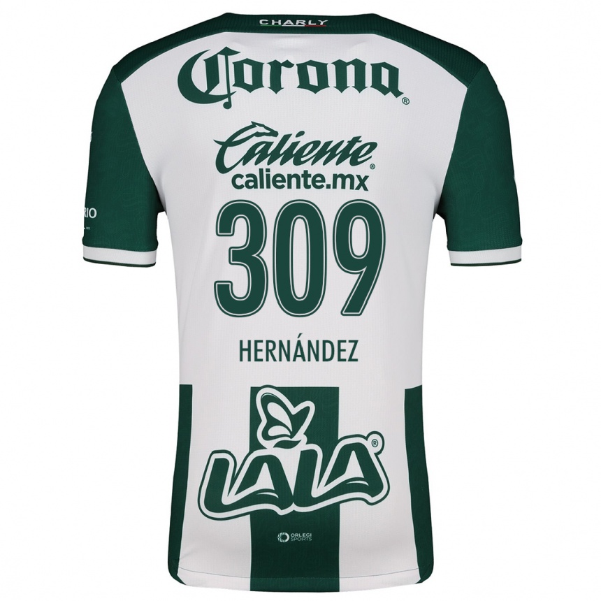 Niño Fútbol Camiseta Julio Hernández #309 Verde Blanco 1ª Equipación 2024/25