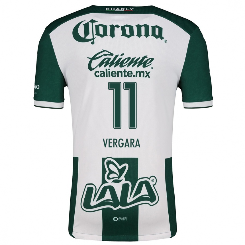 Niño Fútbol Camiseta Duván Vergara #11 Verde Blanco 1ª Equipación 2024/25