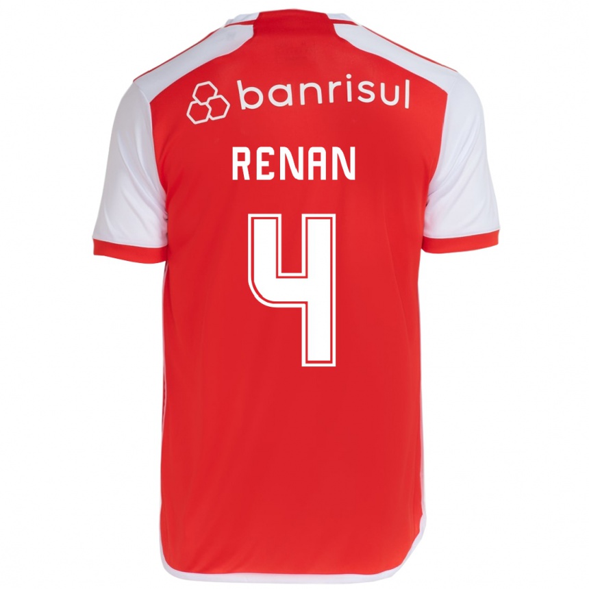 Niño Fútbol Camiseta Robert Renan #4 Rojo Blanco 1ª Equipación 2024/25