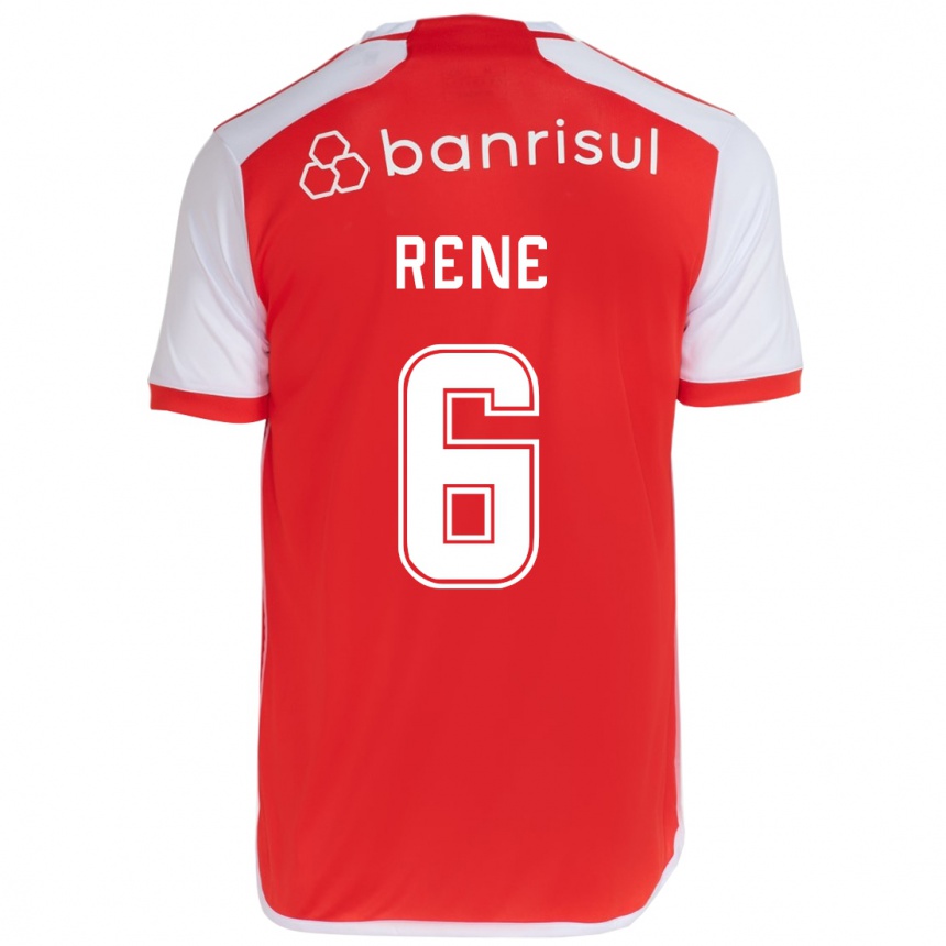 Niño Fútbol Camiseta Renê #6 Rojo Blanco 1ª Equipación 2024/25