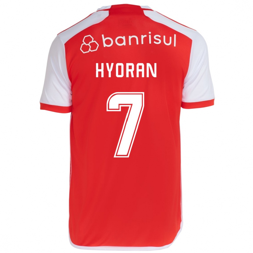 Niño Fútbol Camiseta Hyoran #7 Rojo Blanco 1ª Equipación 2024/25