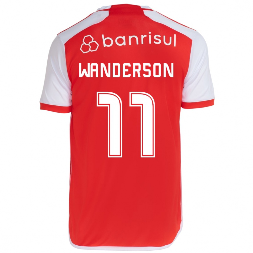 Niño Fútbol Camiseta Wanderson #11 Rojo Blanco 1ª Equipación 2024/25