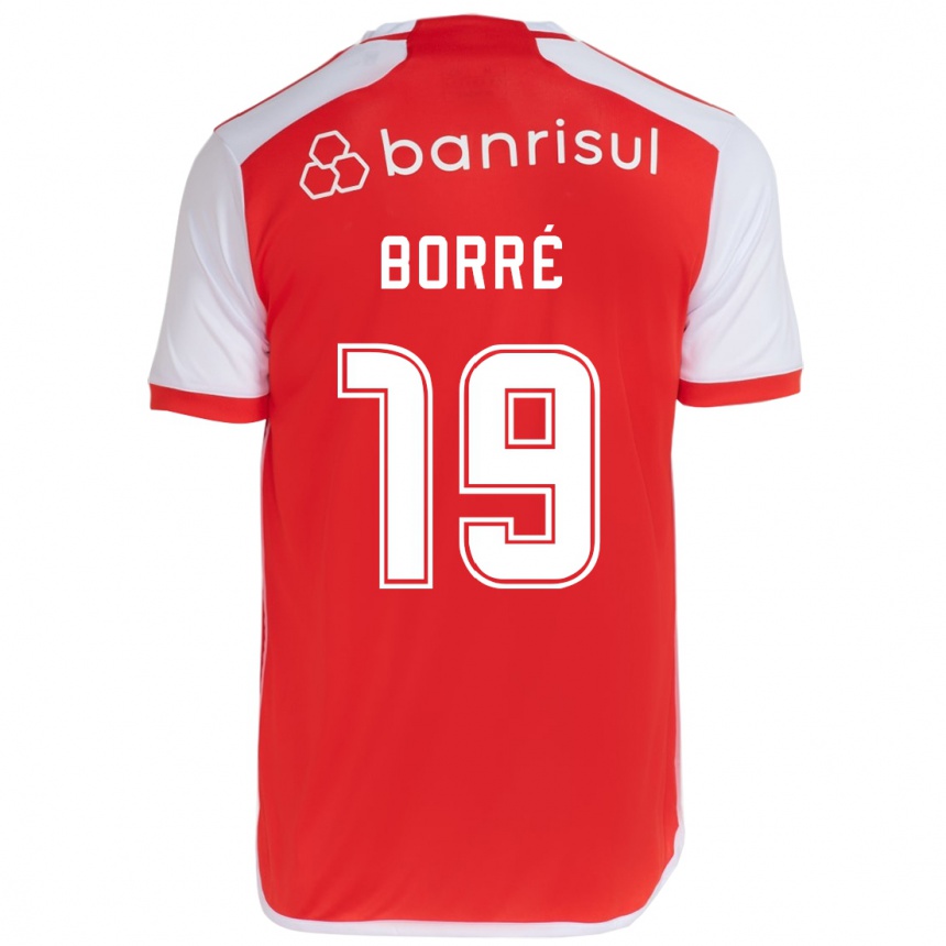 Niño Fútbol Camiseta Rafael Borré #19 Rojo Blanco 1ª Equipación 2024/25