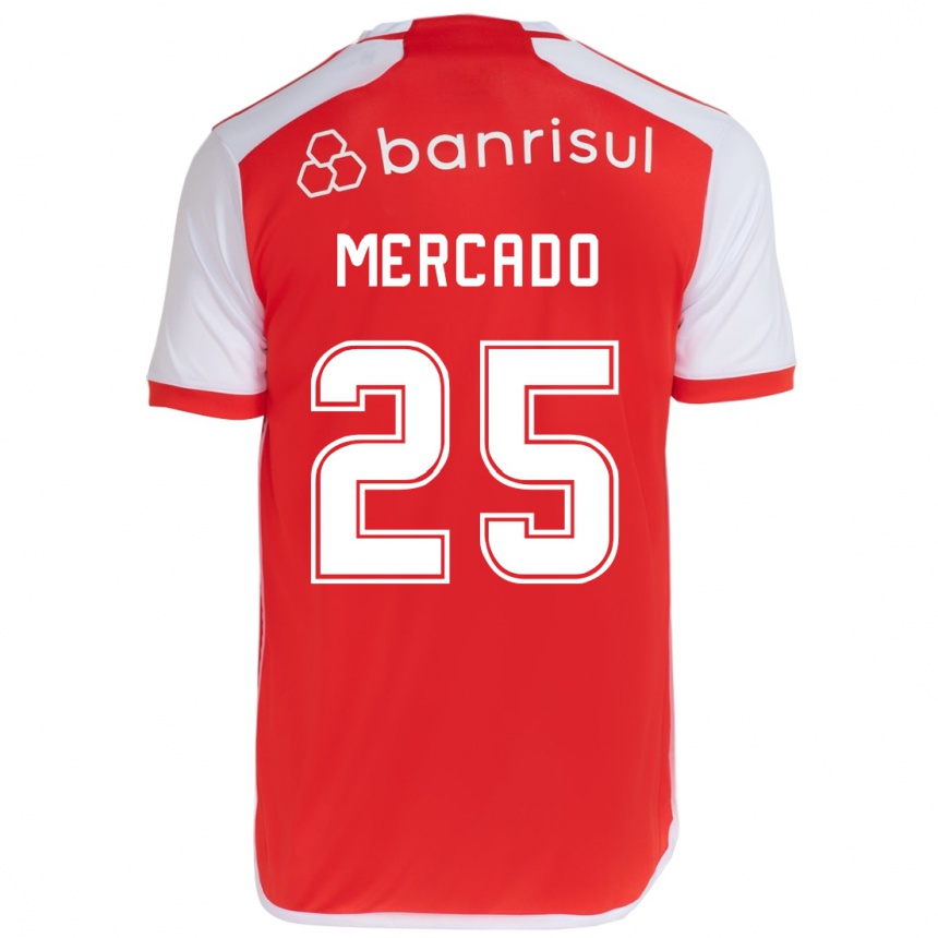 Niño Fútbol Camiseta Gabriel Mercado #25 Rojo Blanco 1ª Equipación 2024/25