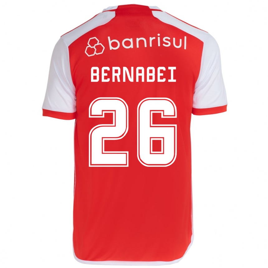 Niño Fútbol Camiseta Alexandro Bernabéi #26 Rojo Blanco 1ª Equipación 2024/25