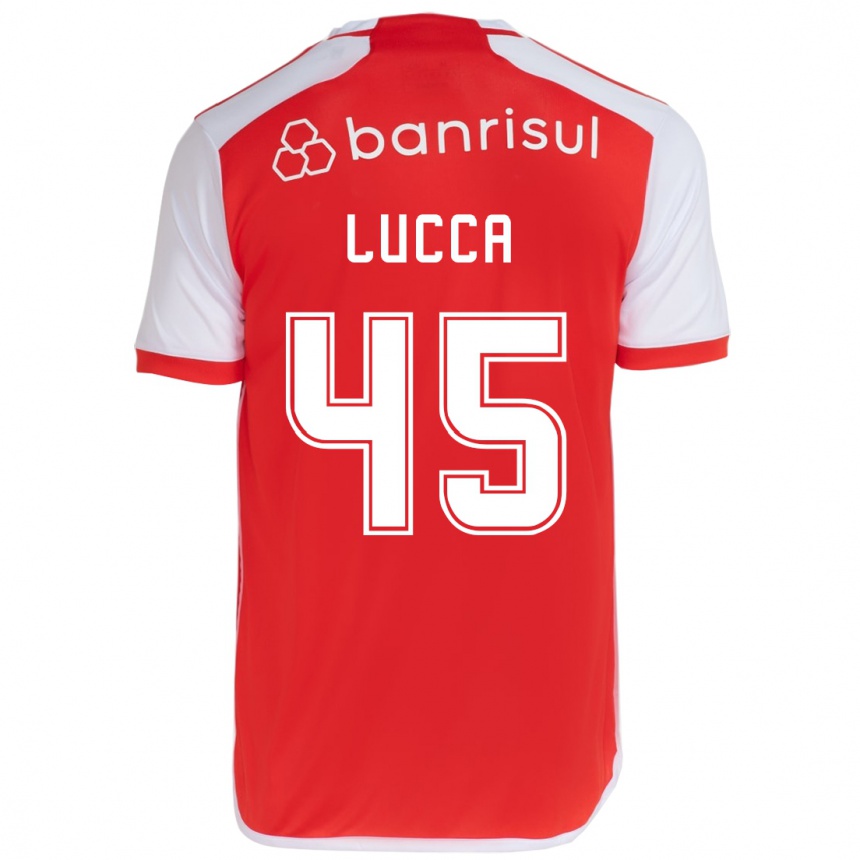 Niño Fútbol Camiseta Lucca #45 Rojo Blanco 1ª Equipación 2024/25