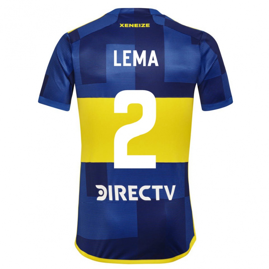 Niño Fútbol Camiseta Cristian Lema #2 Azul Amarillo 1ª Equipación 2024/25