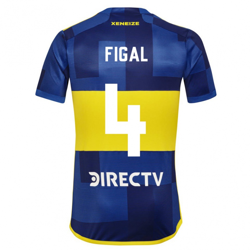 Niño Fútbol Camiseta Nicolas Figal #4 Azul Amarillo 1ª Equipación 2024/25