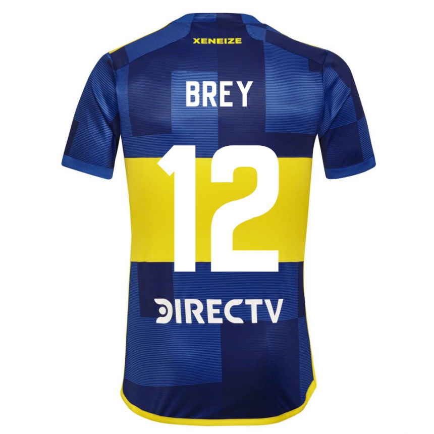 Niño Fútbol Camiseta Leandro Brey #12 Azul Amarillo 1ª Equipación 2024/25