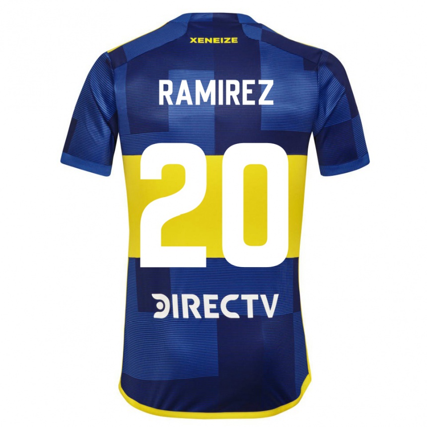 Niño Fútbol Camiseta Juan Ramírez #20 Azul Amarillo 1ª Equipación 2024/25