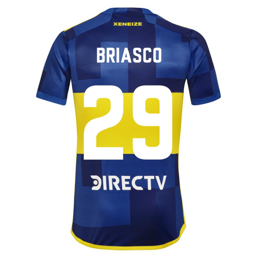 Niño Fútbol Camiseta Norberto Briasco #29 Azul Amarillo 1ª Equipación 2024/25