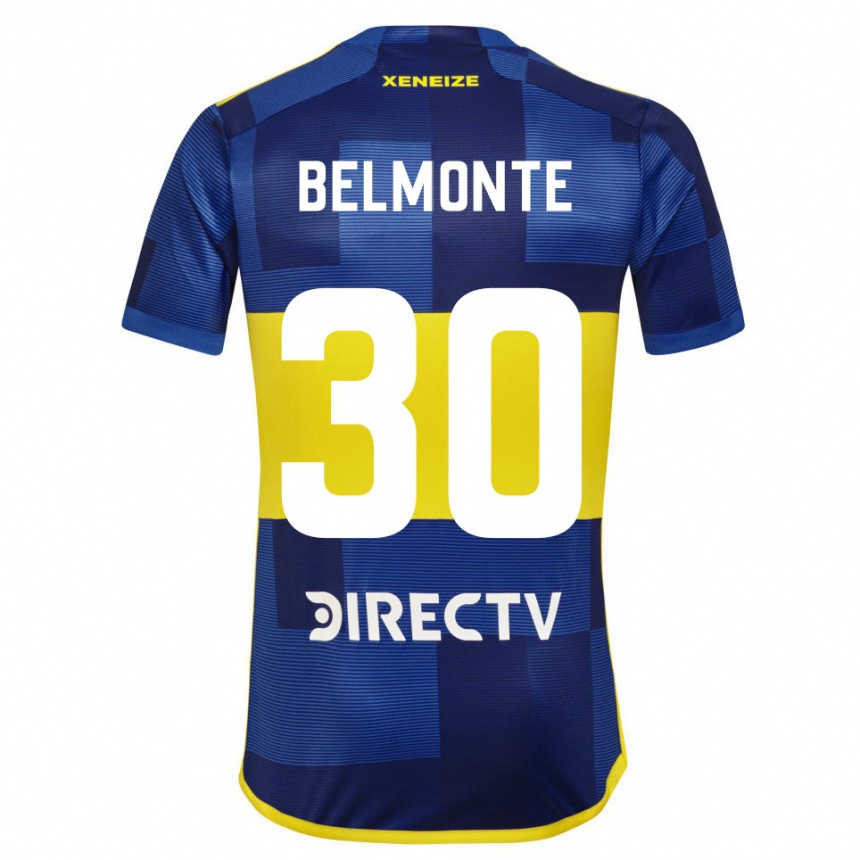 Niño Fútbol Camiseta Tomás Belmonte #30 Azul Amarillo 1ª Equipación 2024/25