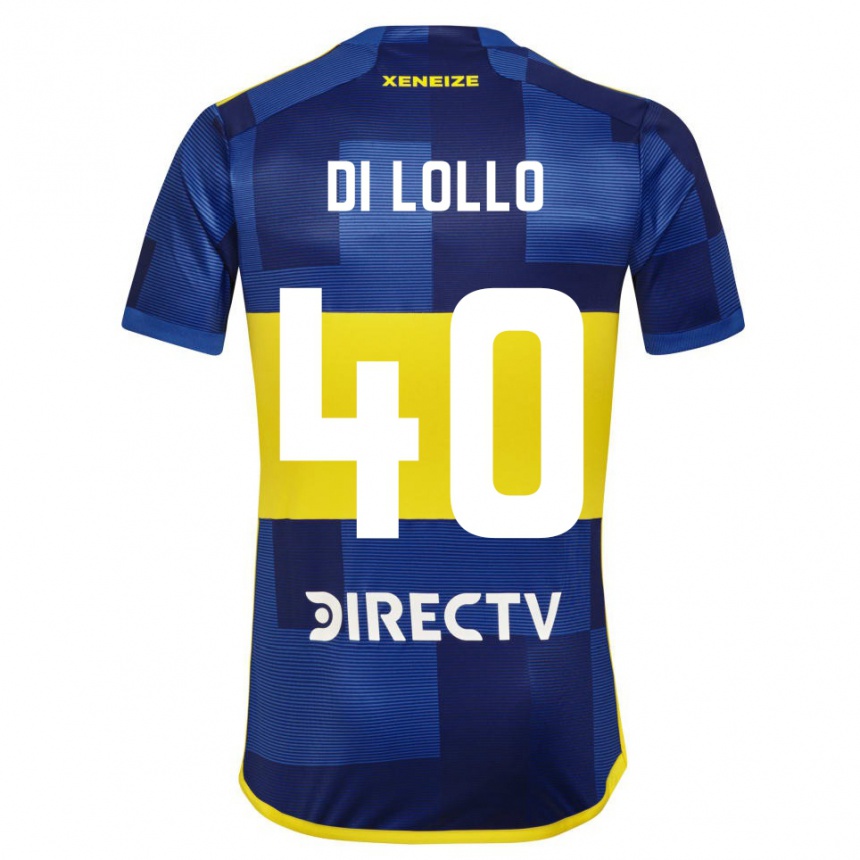 Niño Fútbol Camiseta Lautaro Di Lollo #40 Azul Amarillo 1ª Equipación 2024/25