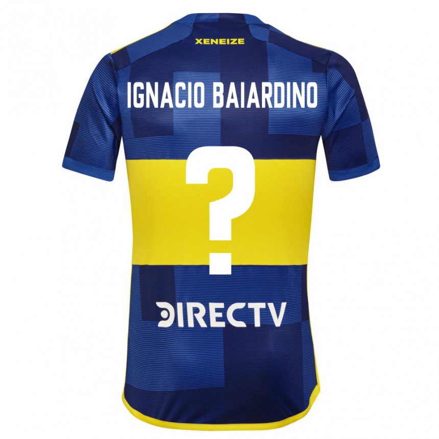 Niño Fútbol Camiseta Juan Ignacio Baiardino #0 Azul Amarillo 1ª Equipación 2024/25