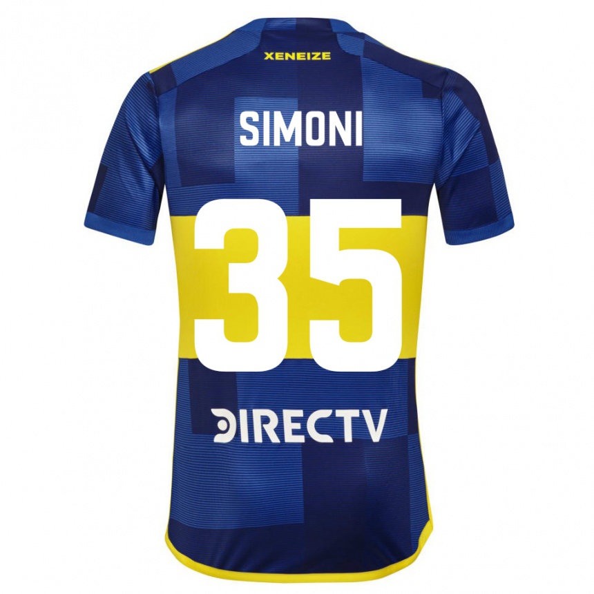 Niño Fútbol Camiseta Valentino Simoni #35 Azul Amarillo 1ª Equipación 2024/25